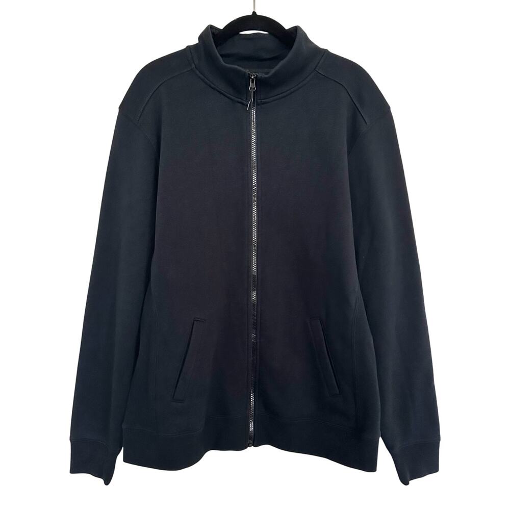 Jolyn Black Full Zip Mock Neck Sweatshirt Swim Surf Water Polo Women Size Large